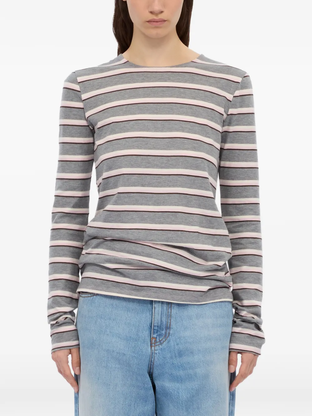 MSGM Gestreepte top Grijs