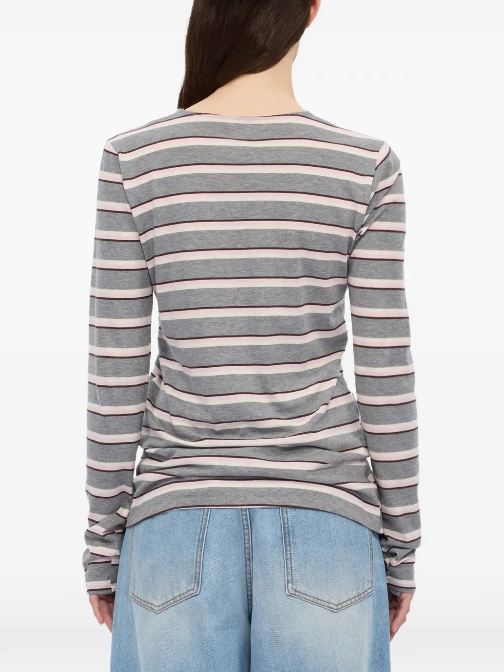 MSGM Gestreepte top Grijs