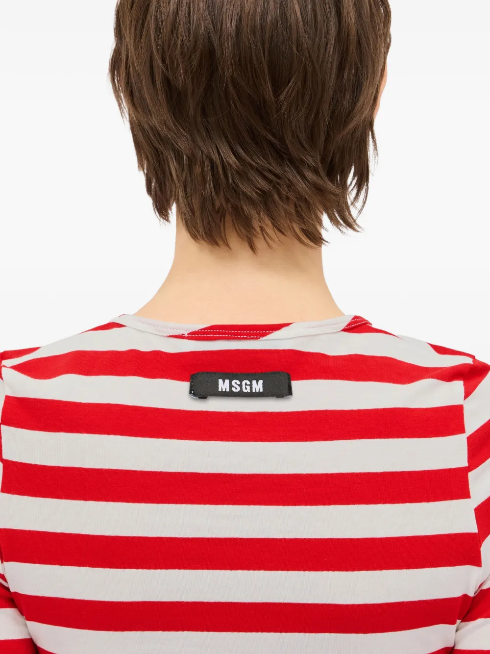 MSGM Gestreepte top met korte mouwen Rood
