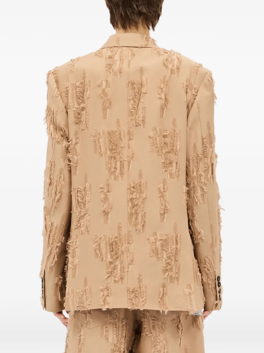MSGM Gerafelde blazer met ruches Beige