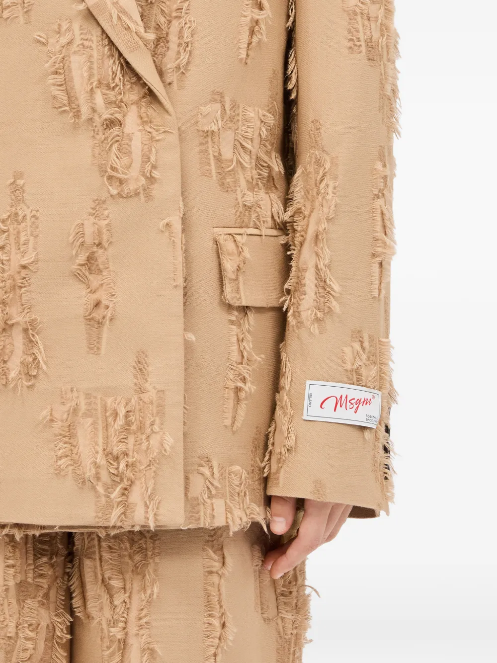 MSGM Gerafelde blazer met ruches Beige