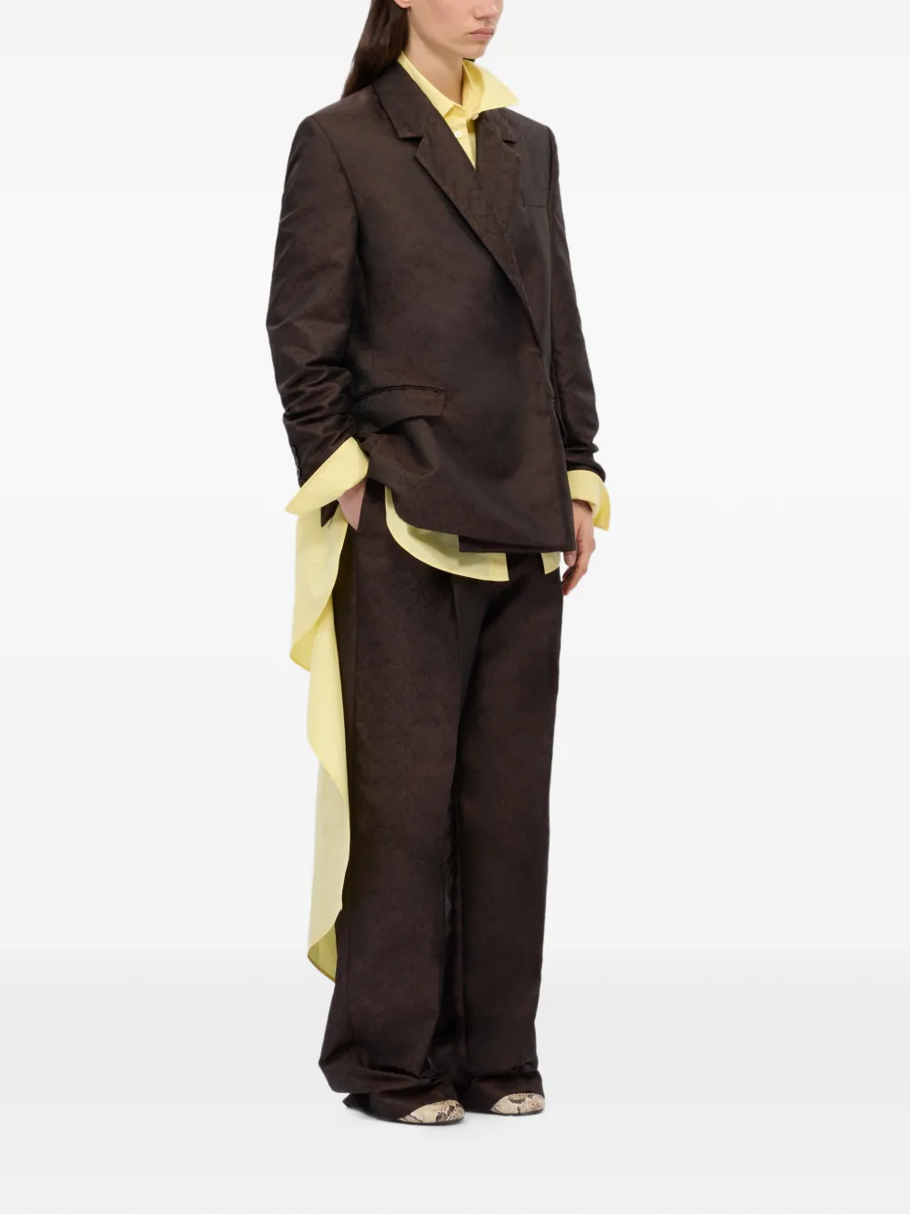  Msgm Patterned Trousers - Brown 