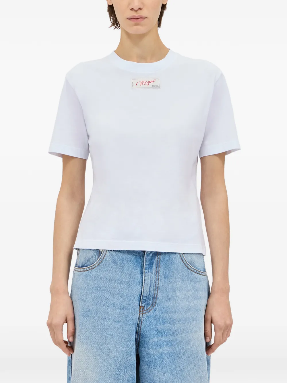 MSGM T-shirt met logopatch Wit