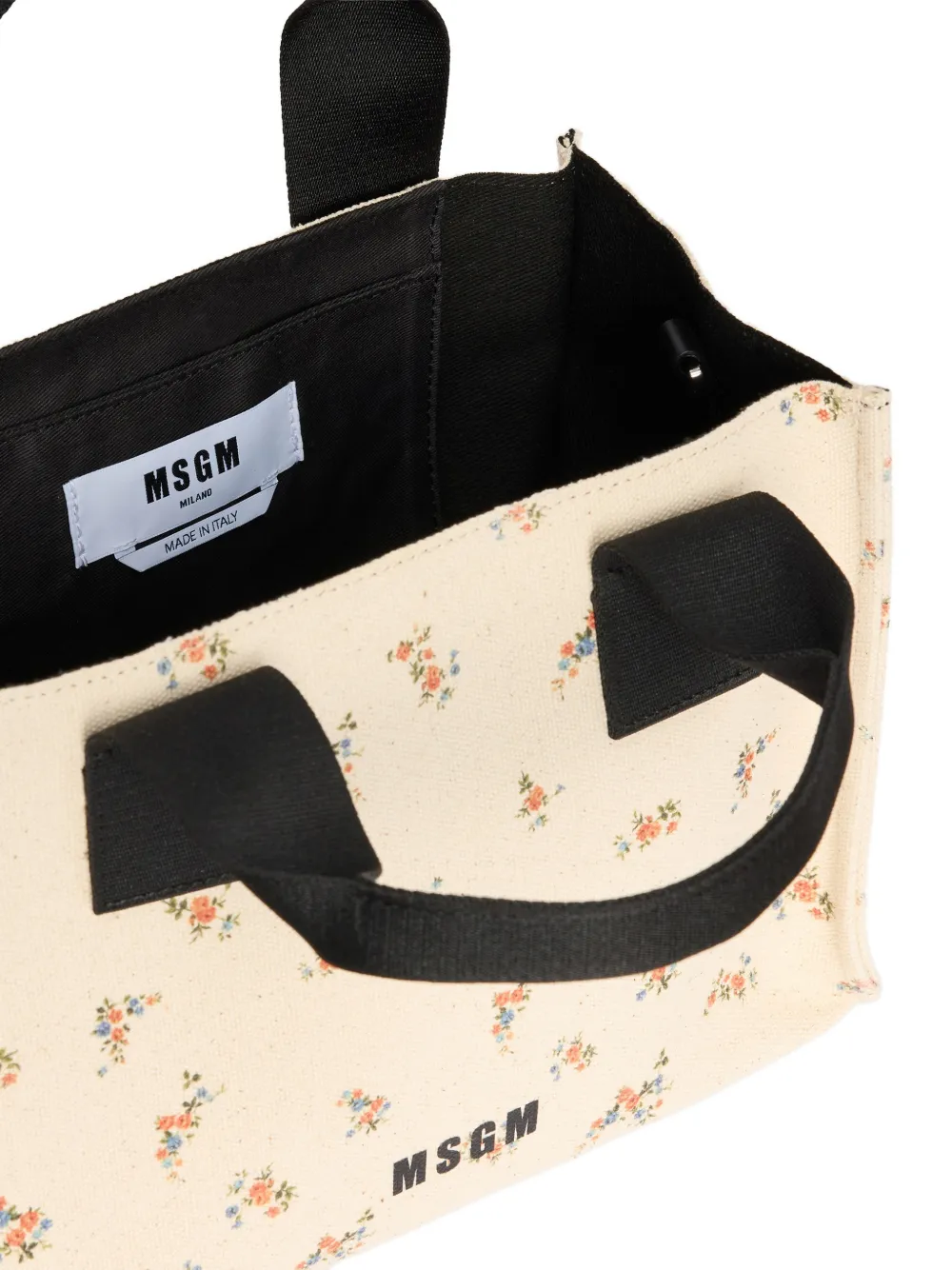 MSGM Shopper met bloemenprint Beige
