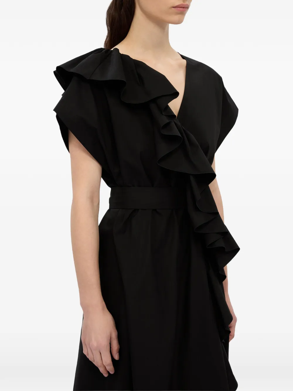 Ruffled V-Neck Dress