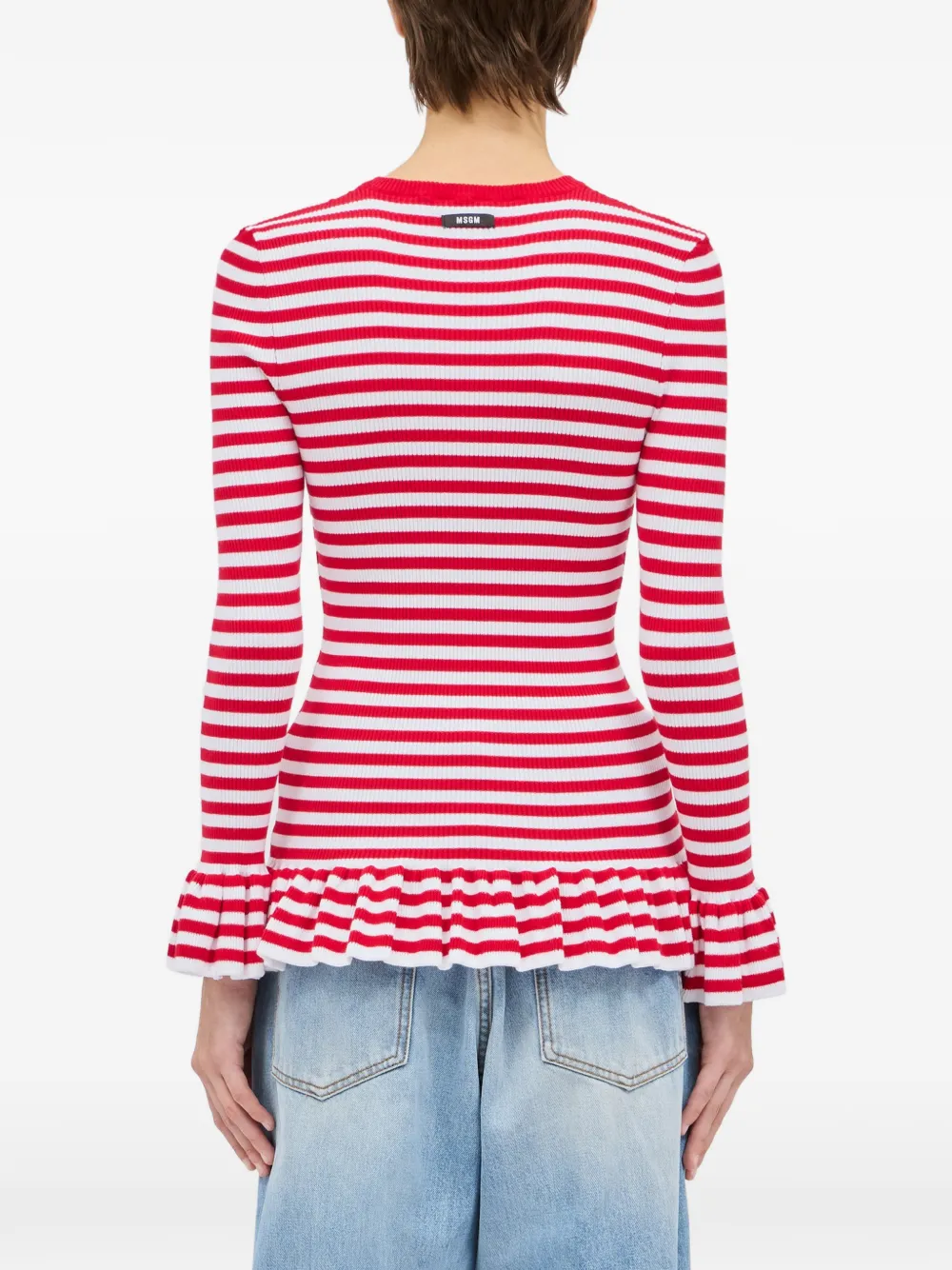 Striped Ruffled Knitwear