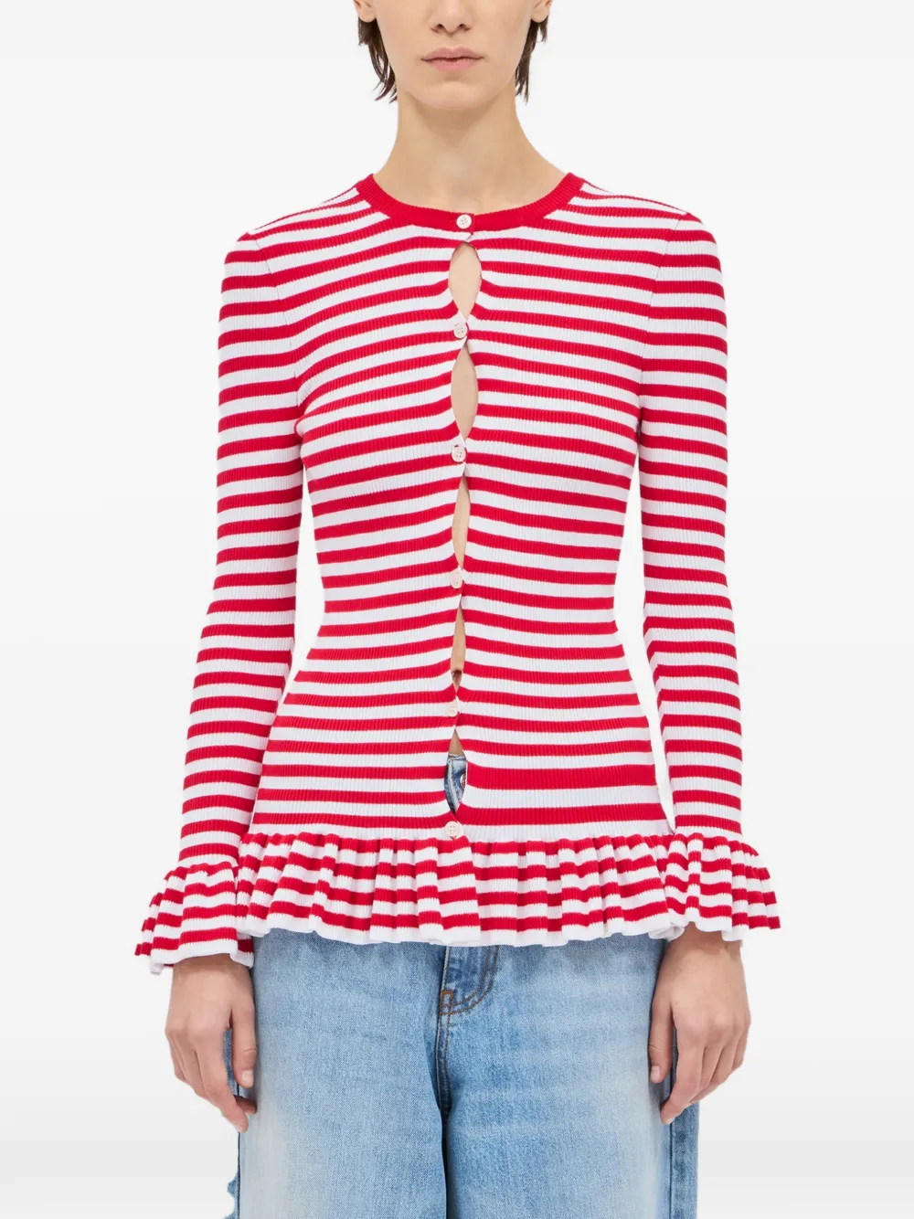 Striped Ruffled Knitwear