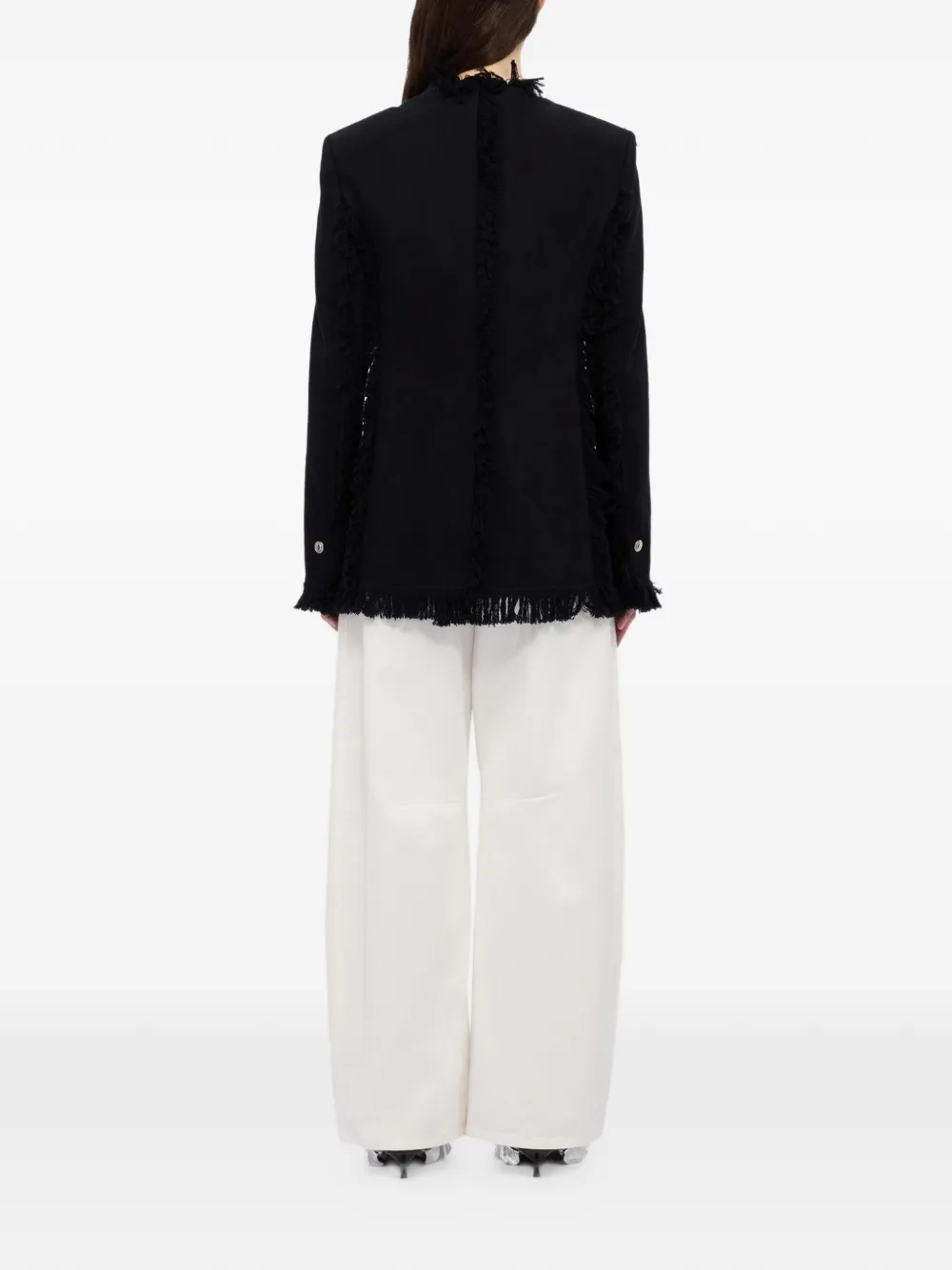MSGM Jack met knopen en franje Zwart