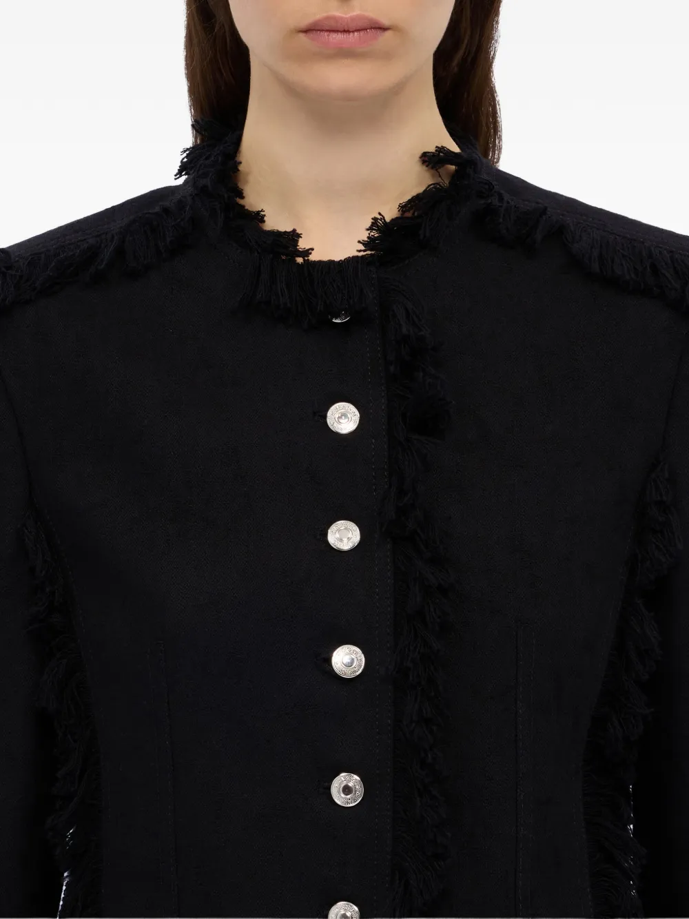 MSGM Jack met knopen en franje Zwart