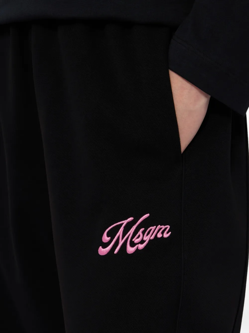 MSGM Trainingsbroek met geborduurd logo Zwart