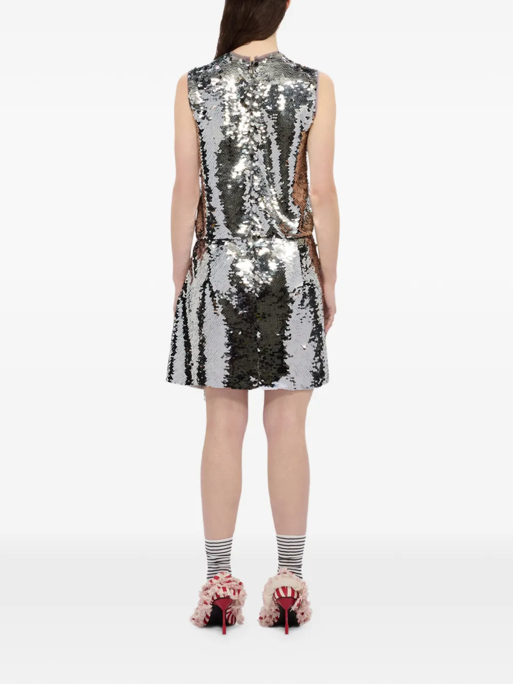 MSGM Body met pailletten Zilver