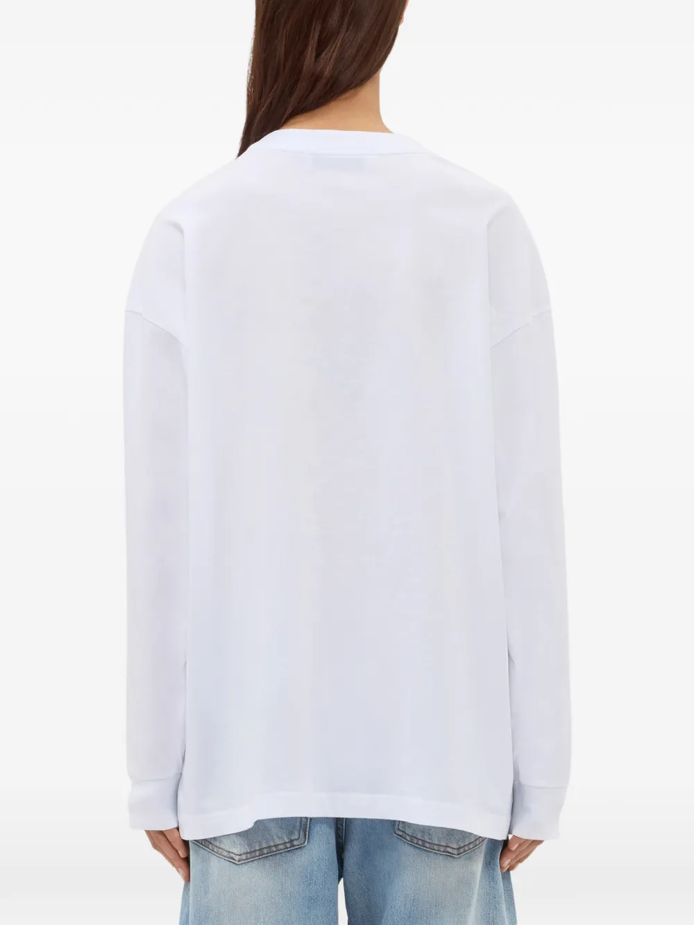 MSGM T-shirt met bloemenprint en lange mouwen Wit