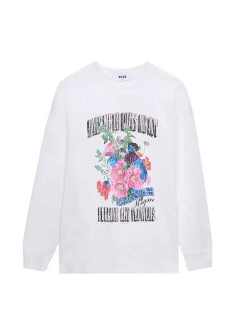 MSGM floral print long sleeve T-shirt