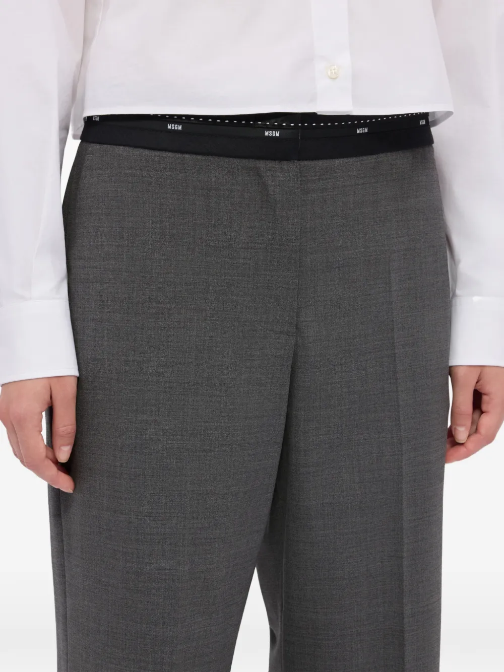 MSGM Broek met wijde pijpen Grijs