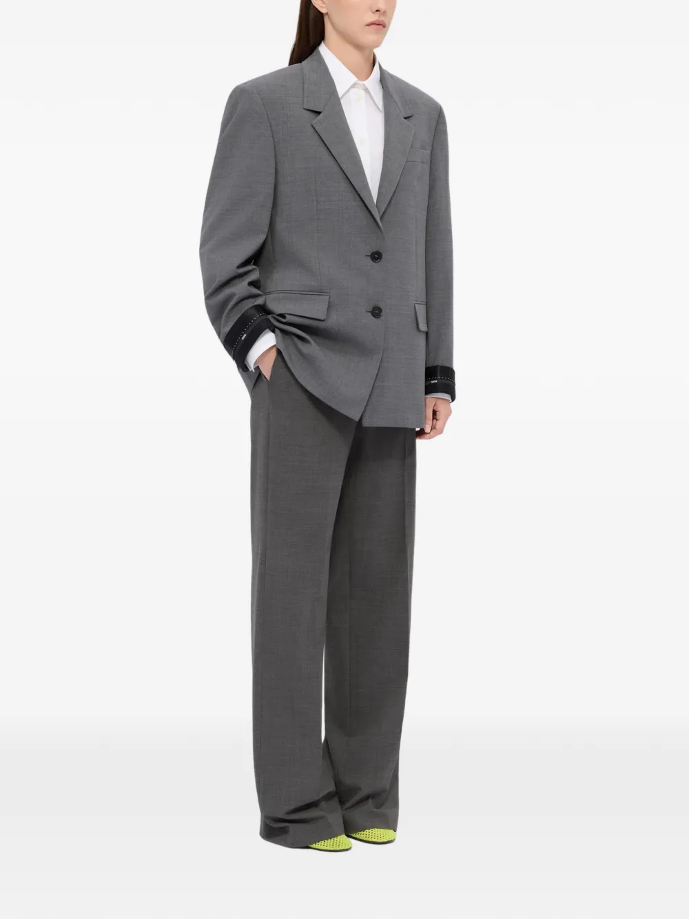 MSGM Broek met wijde pijpen Grijs