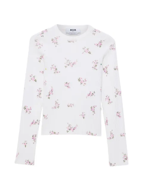 MSGM floral print knitted top