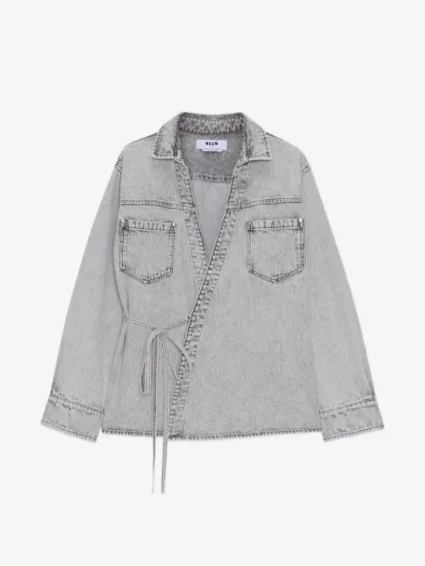 MSGM camisa con bolsillo de parche y lazo