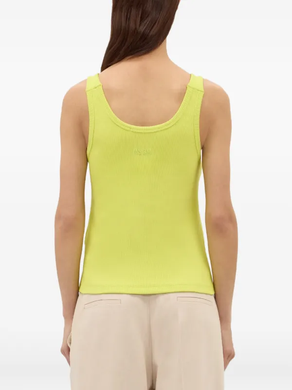 MSGM Pearl Tie Strap Top | Yellow | FARFETCH