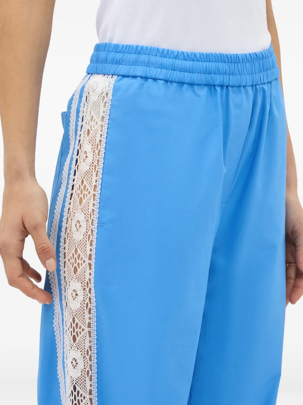 MSGM Broek met afwerking van kant Blauw