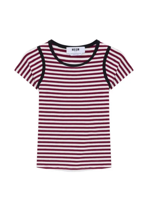 MSGM striped trim T-shirt
