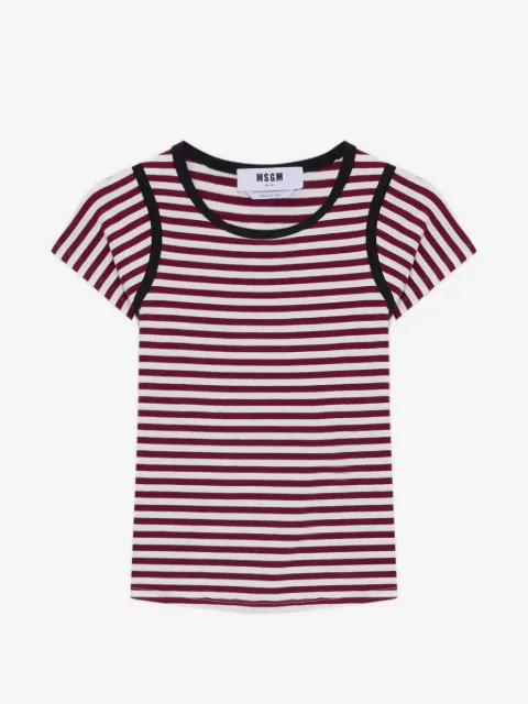 MSGM striped trim T-shirt