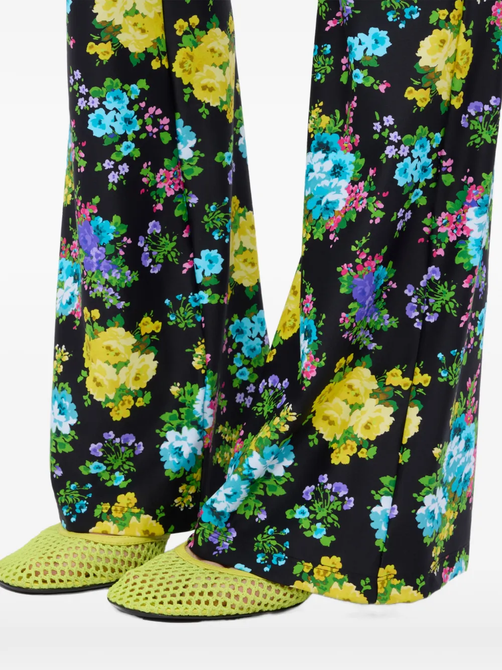 MSGM Flared broek met bloemenprint Zwart