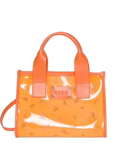 MSGM floral handle tote bag