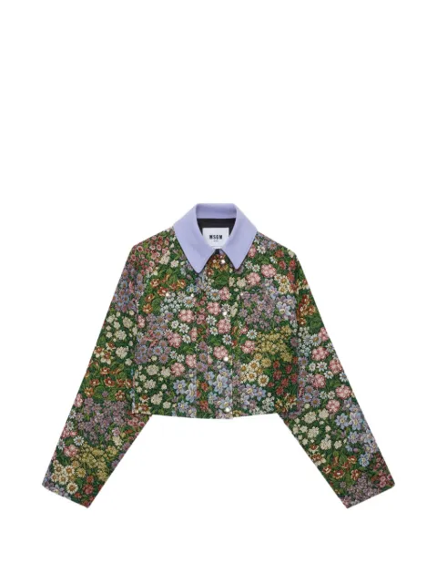 MSGM floral collared jacket