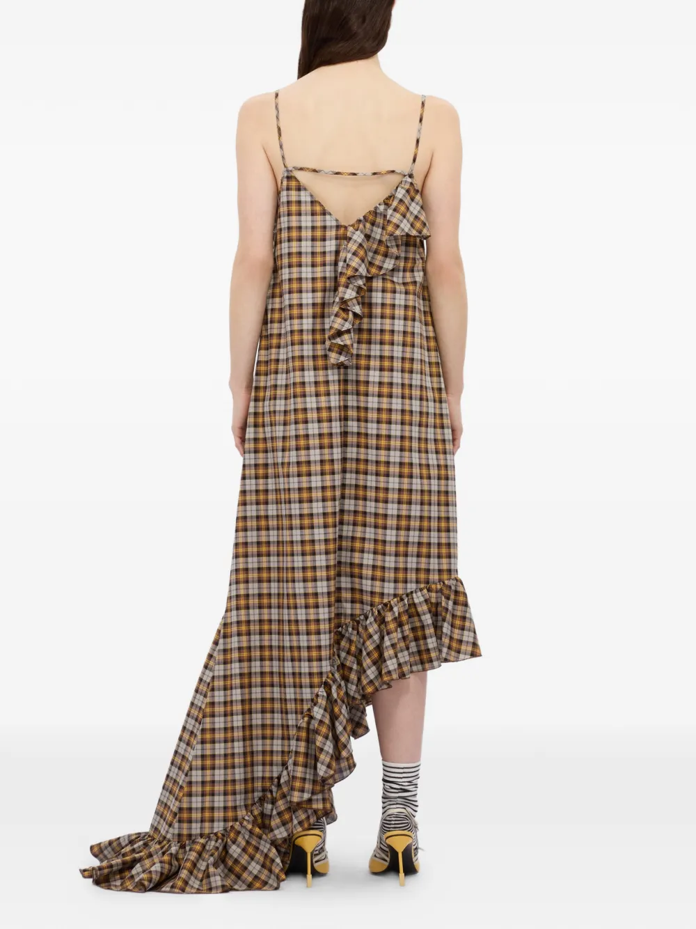 MSGM Geruite jurk Bruin