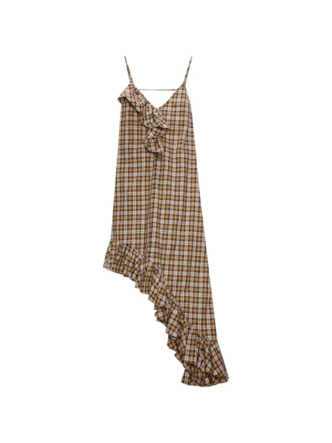 MSGM ruffled plaid dress
