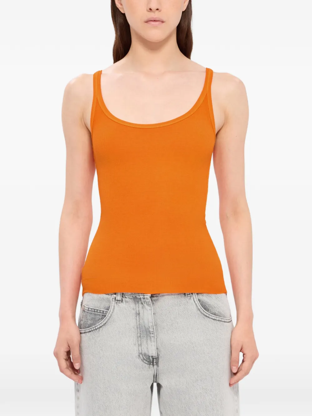  Msgm Ribbed Tank Top - Orange 