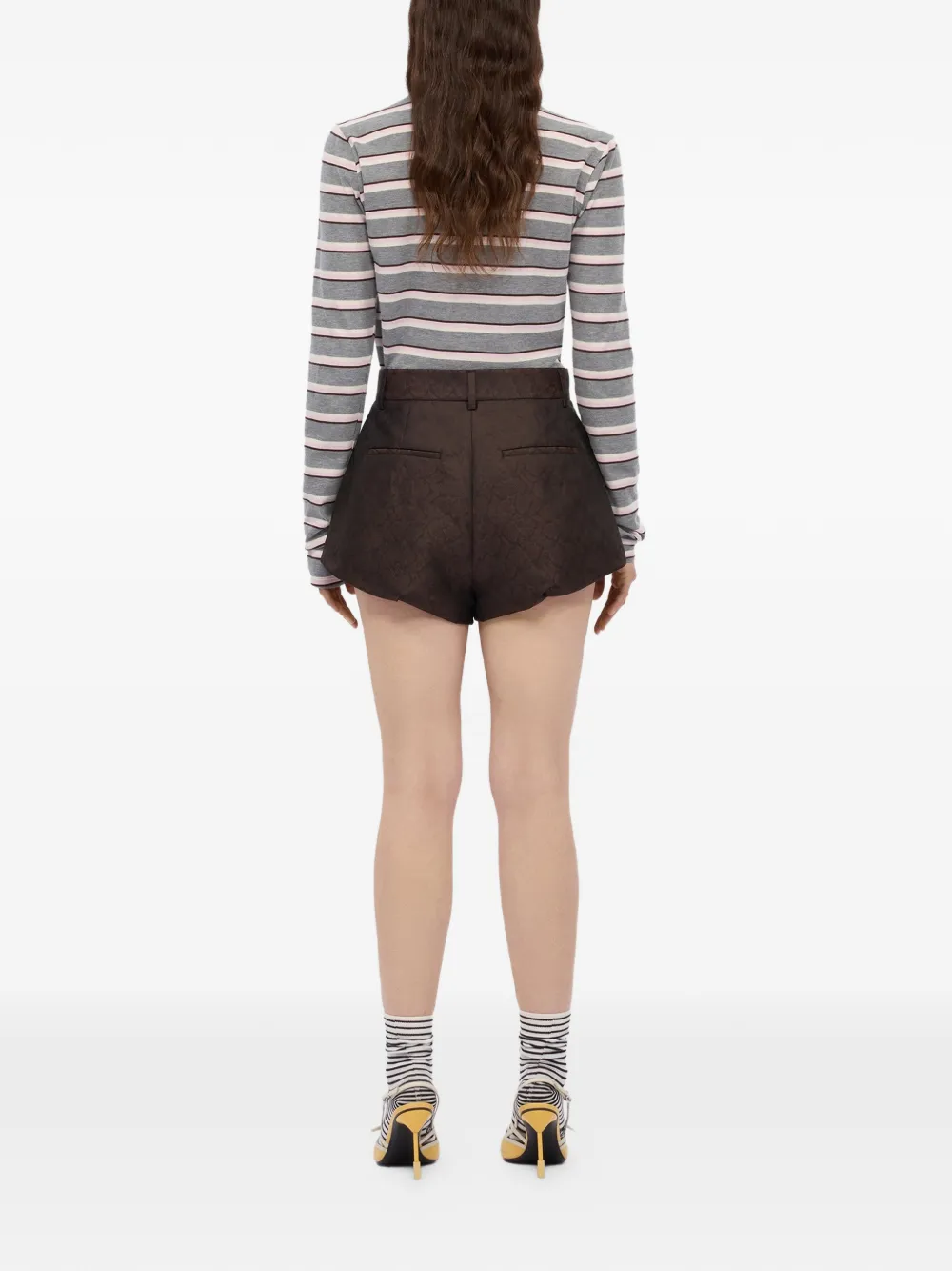  Msgm Belt-loops Shorts - Brown 