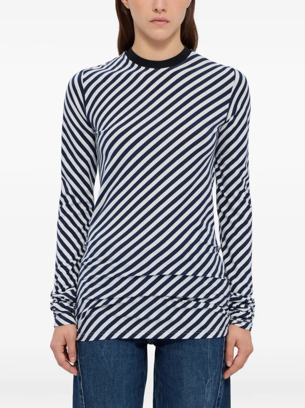  Msgm Striped Long Sleeved Top - Blue 