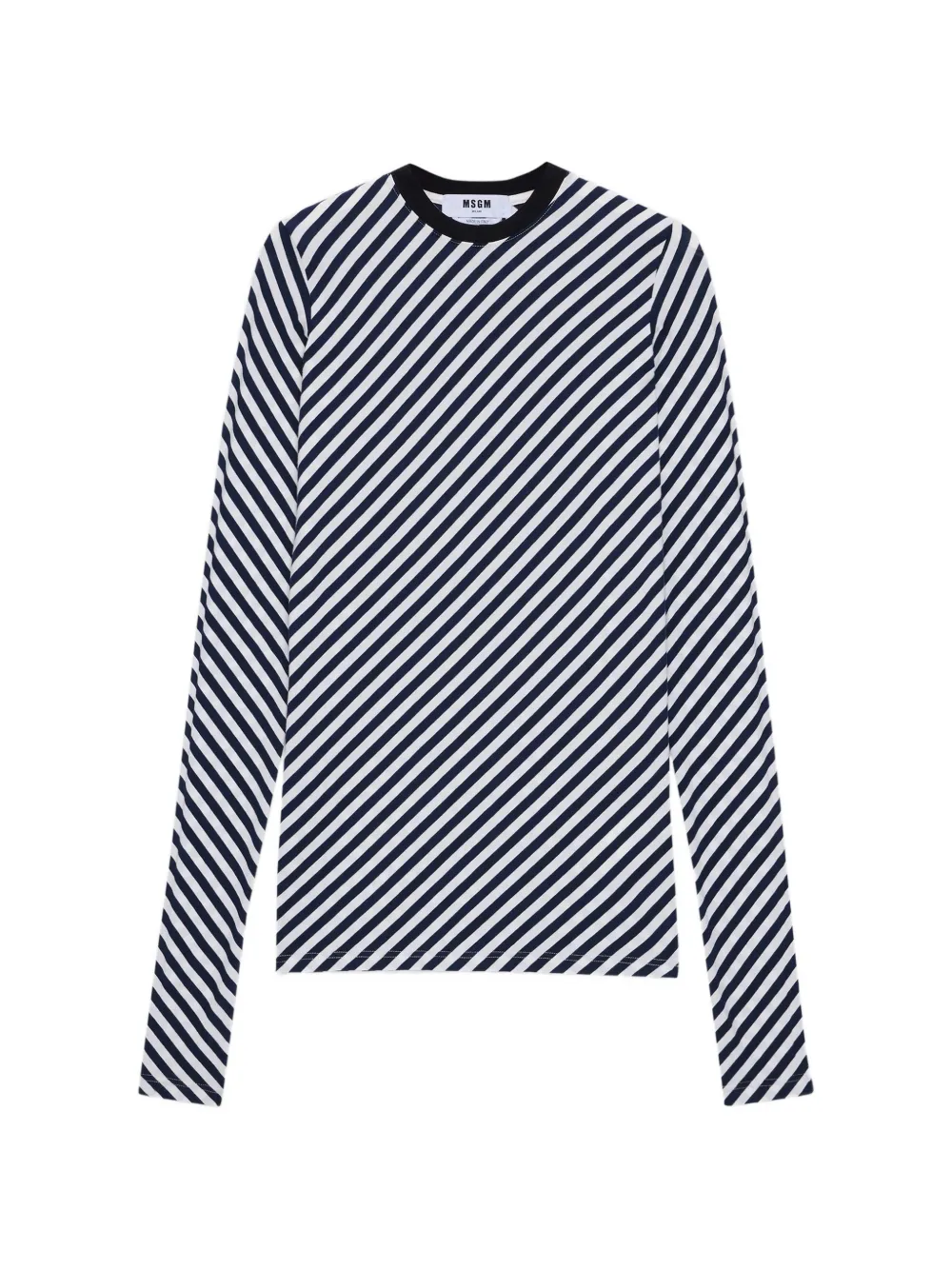 MSGM striped long sleeved top - Blu