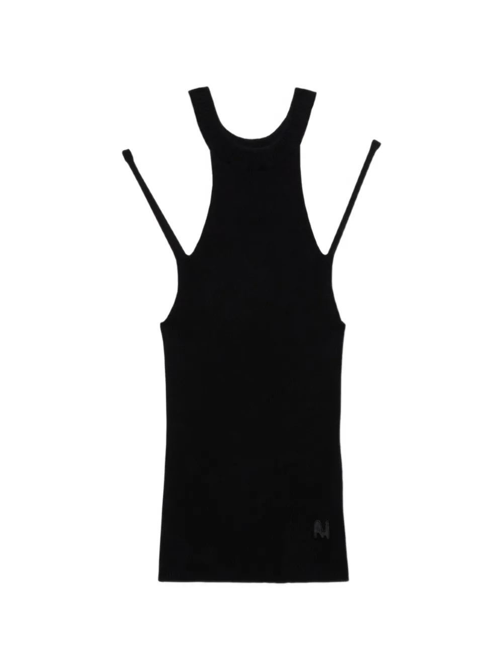 MSGM cut-out ribbed tank top - Nero