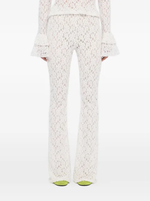 MSGM pantalones acampanados de encaje