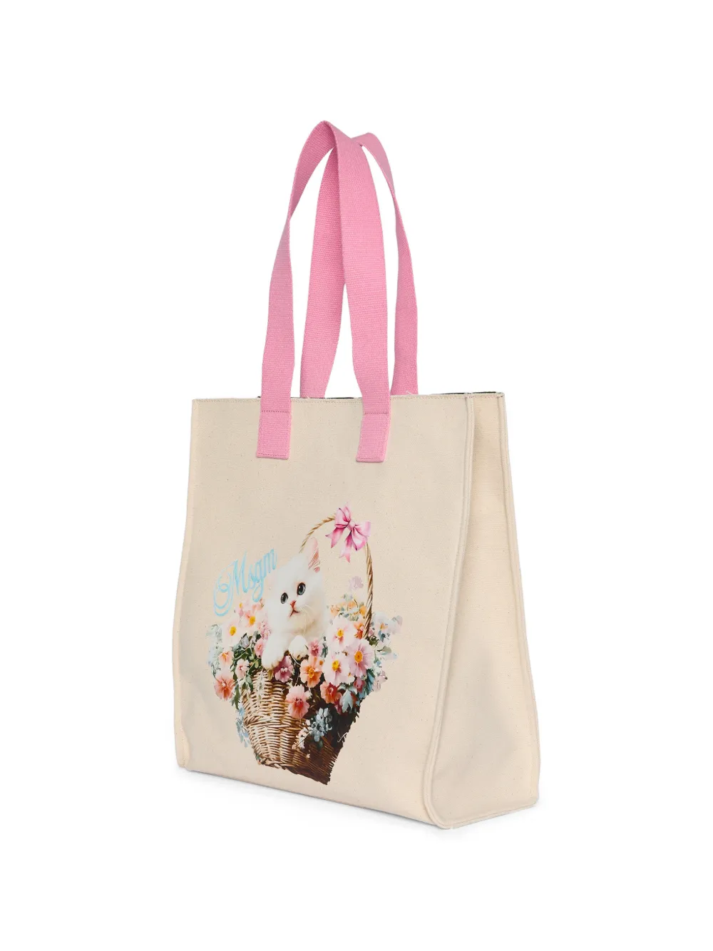 MSGM Shopper met bloemenprint Beige