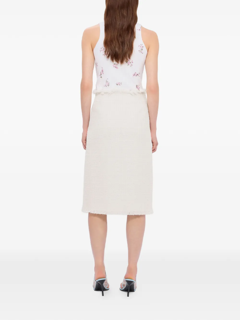 MSGM Midi-rok met franje Beige