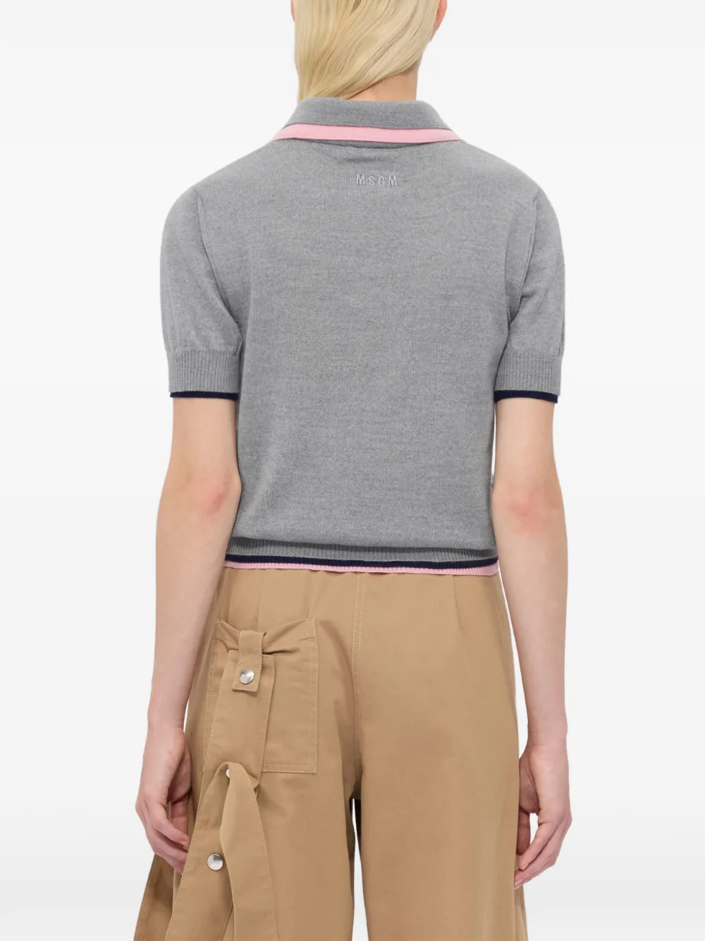 MSGM Poloshirt met knopen Grijs
