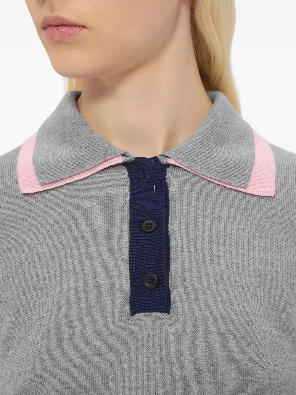 MSGM Poloshirt met knopen Grijs