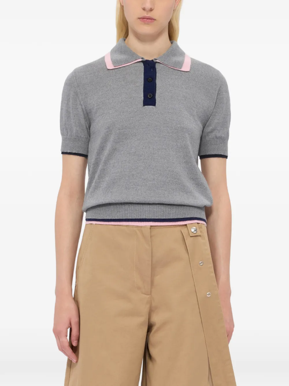 MSGM Poloshirt met knopen Grijs
