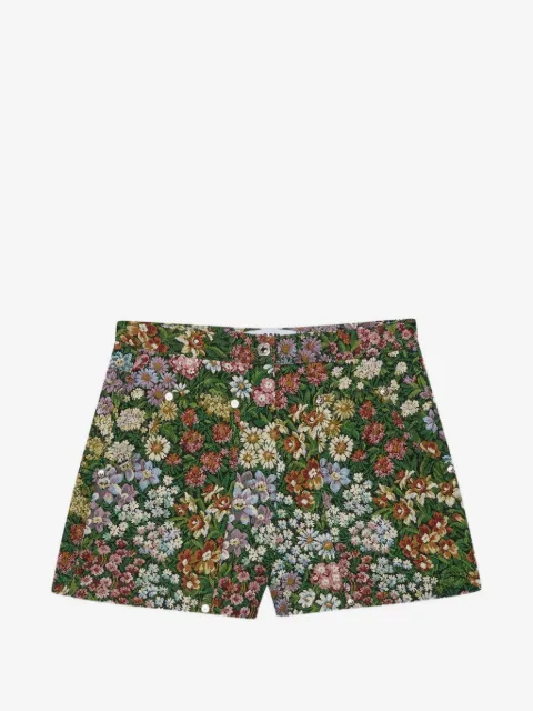 MSGM floral-jacquard rivet-embellished shorts