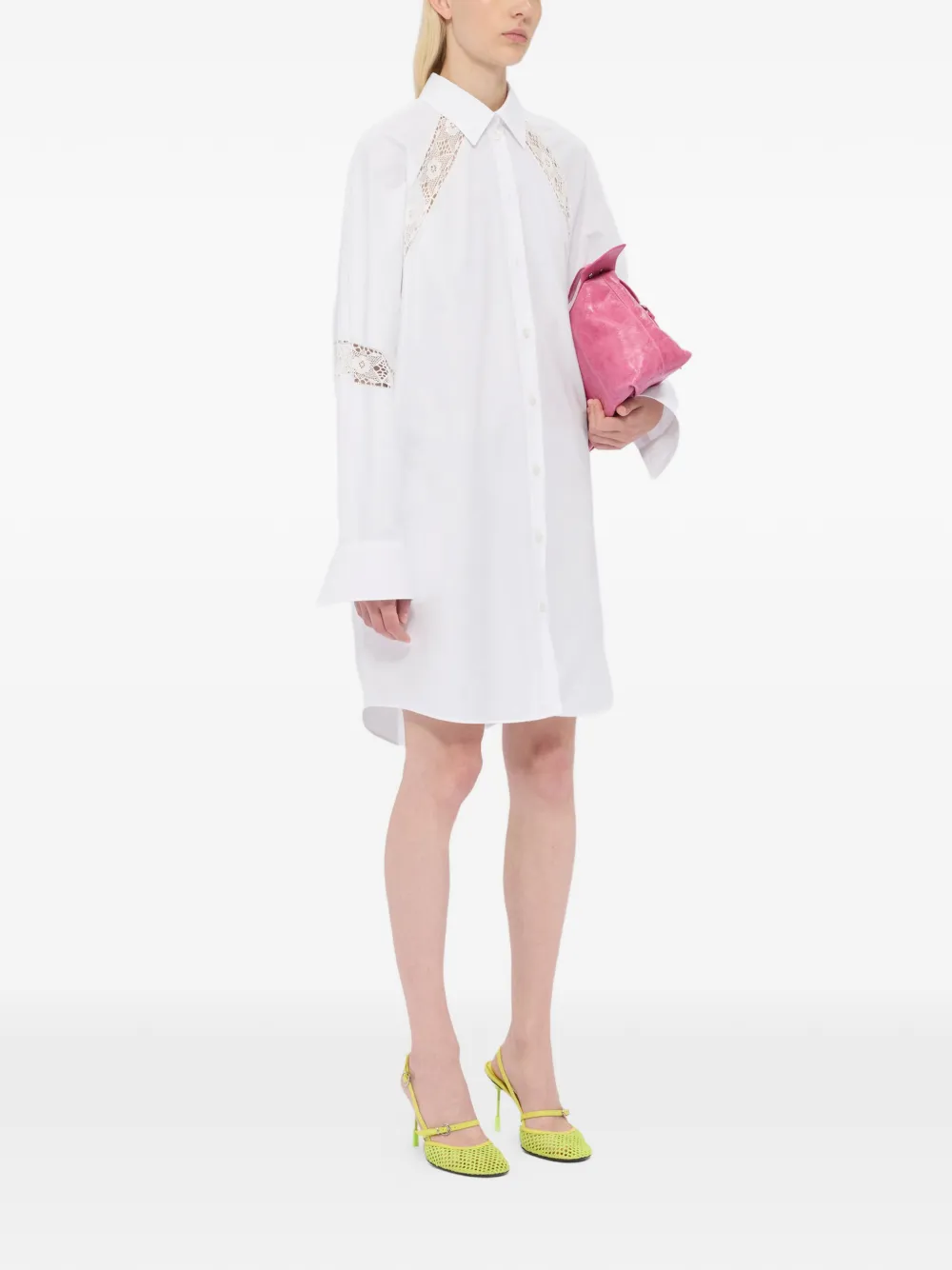 MSGM Mini-jurk met kanten detail Wit