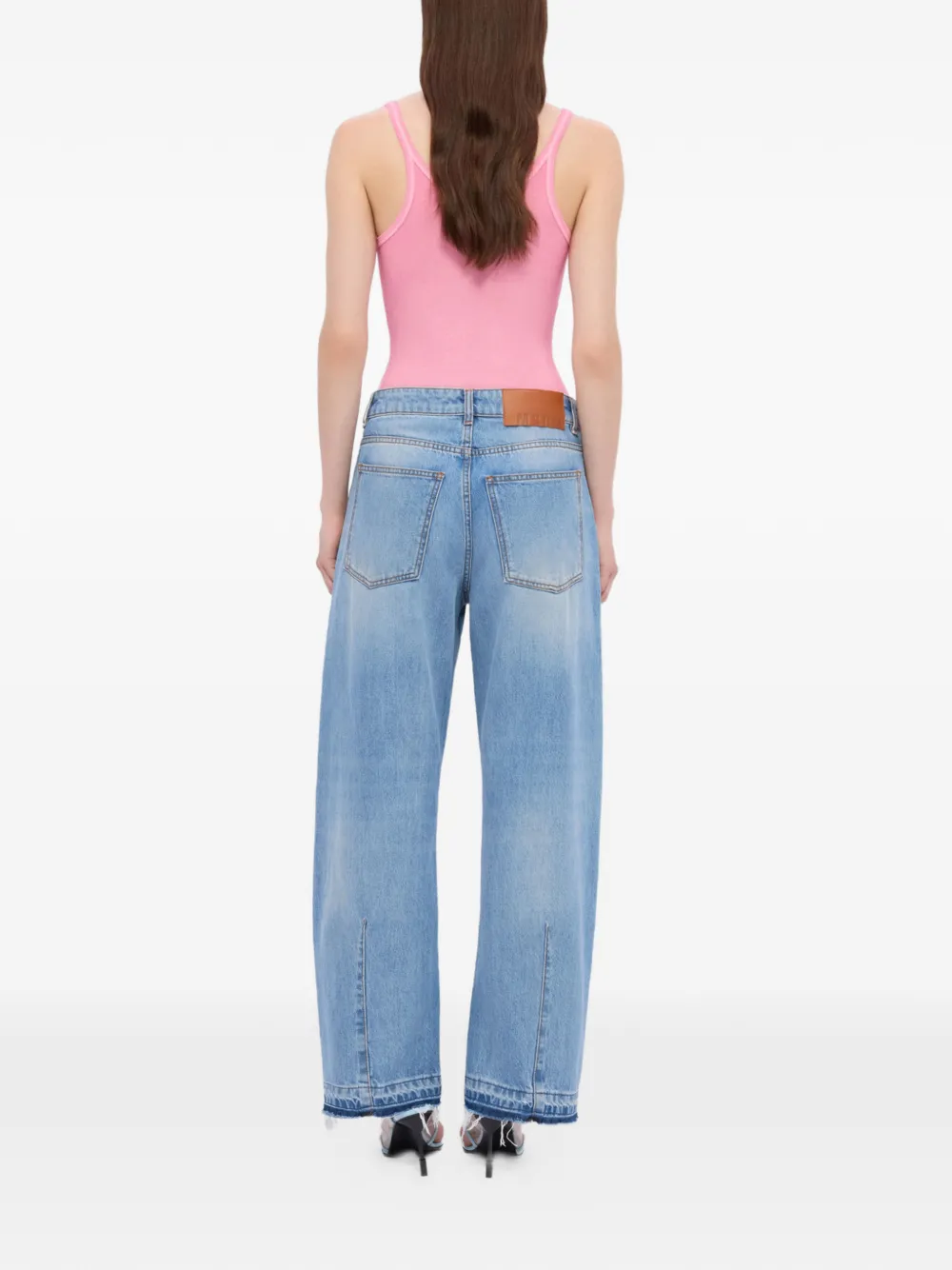 MSGM Jeans met franje afwerking Blauw