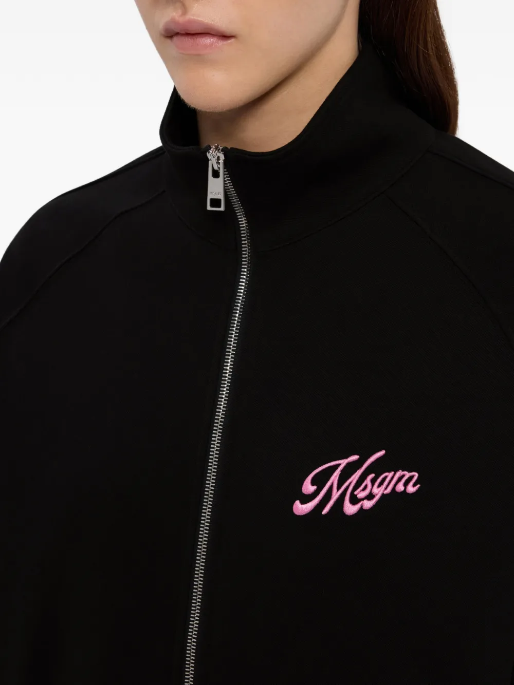 Embroidered Zip Sweatshirt