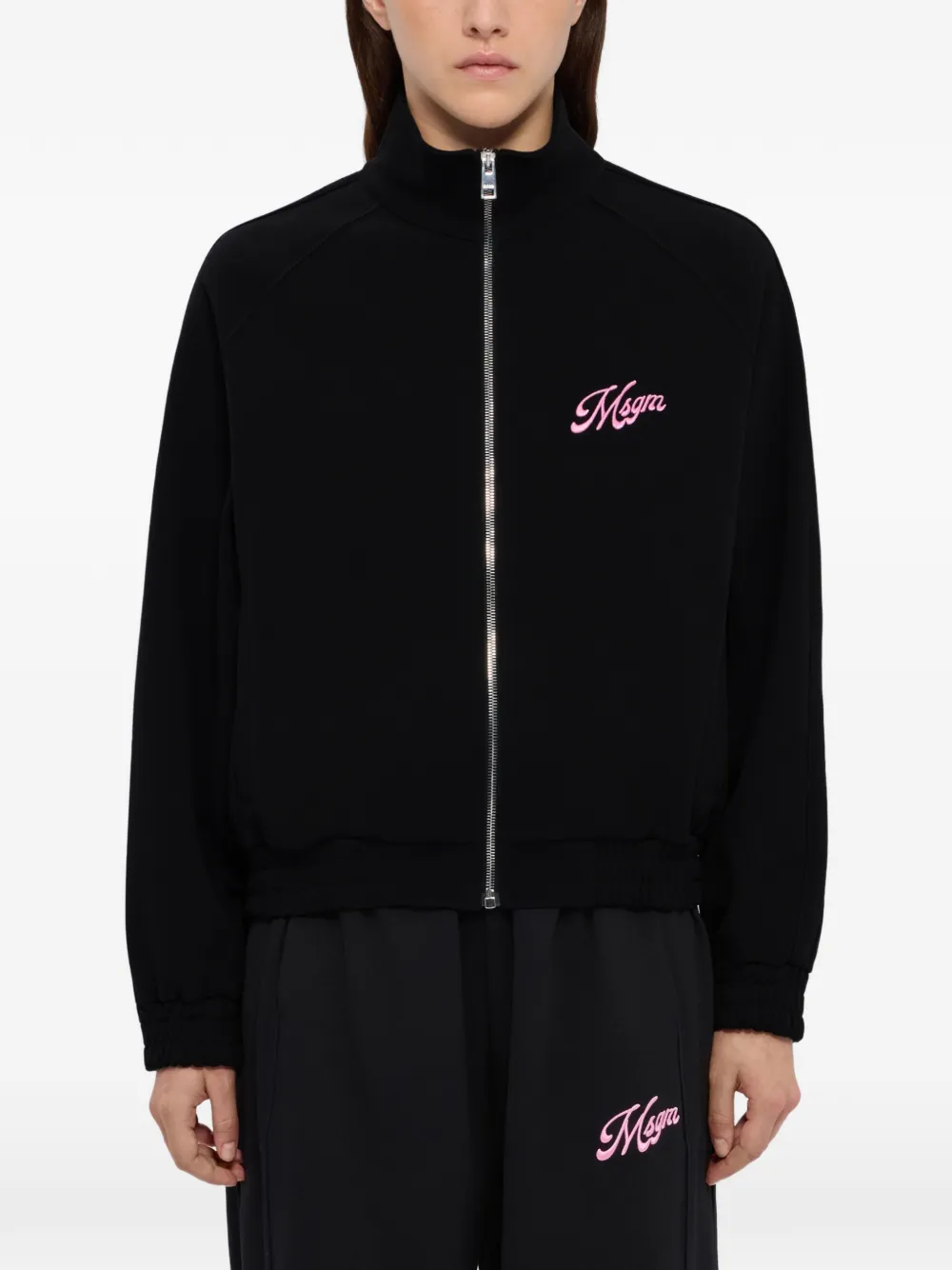Embroidered Zip Sweatshirt