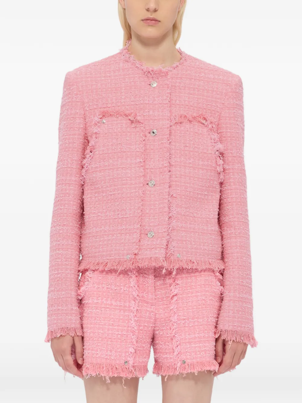 Msgm Frayed Jacket - Pink 