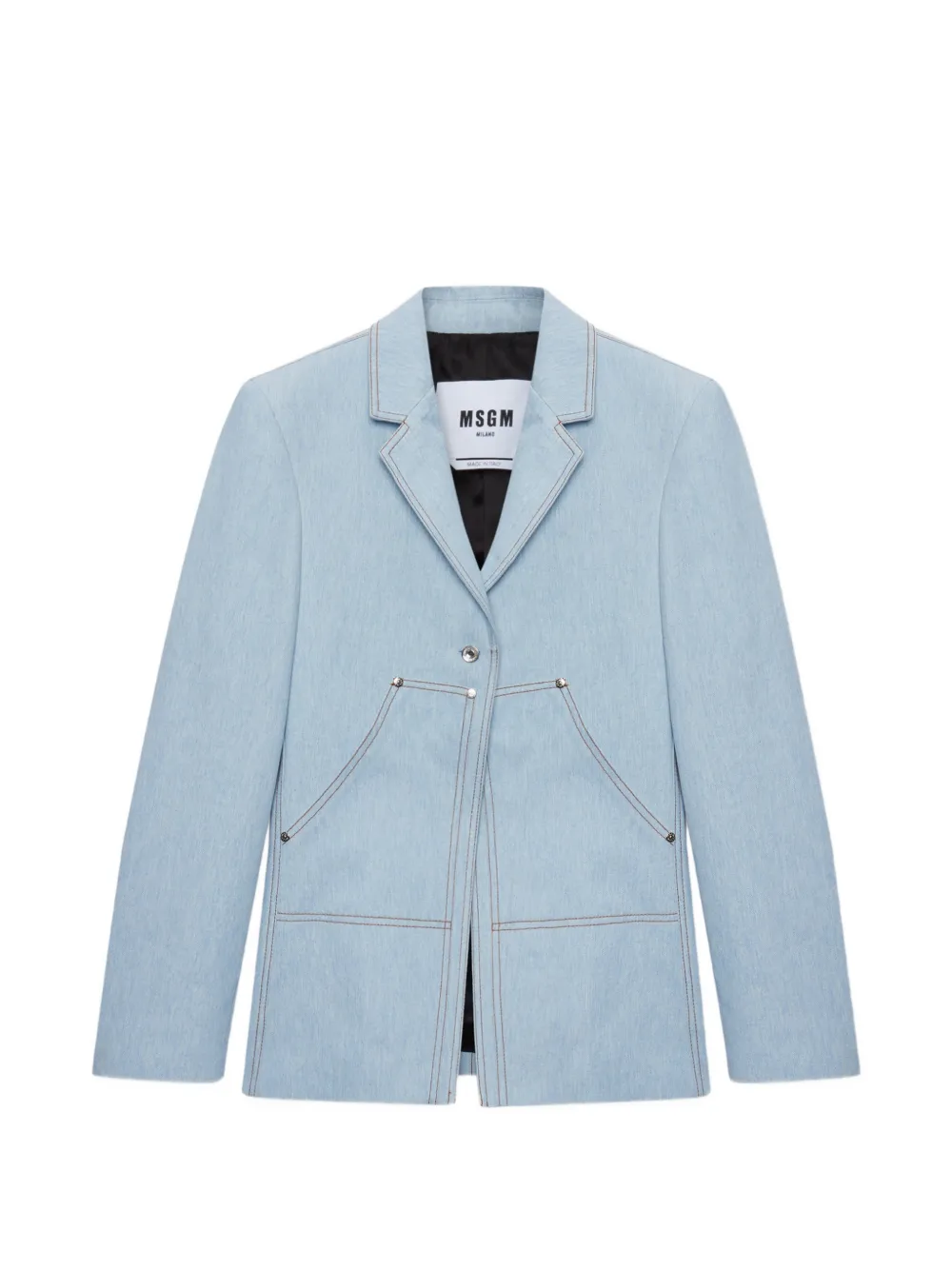 MSGM topstitch pocket denim jacket - Blu