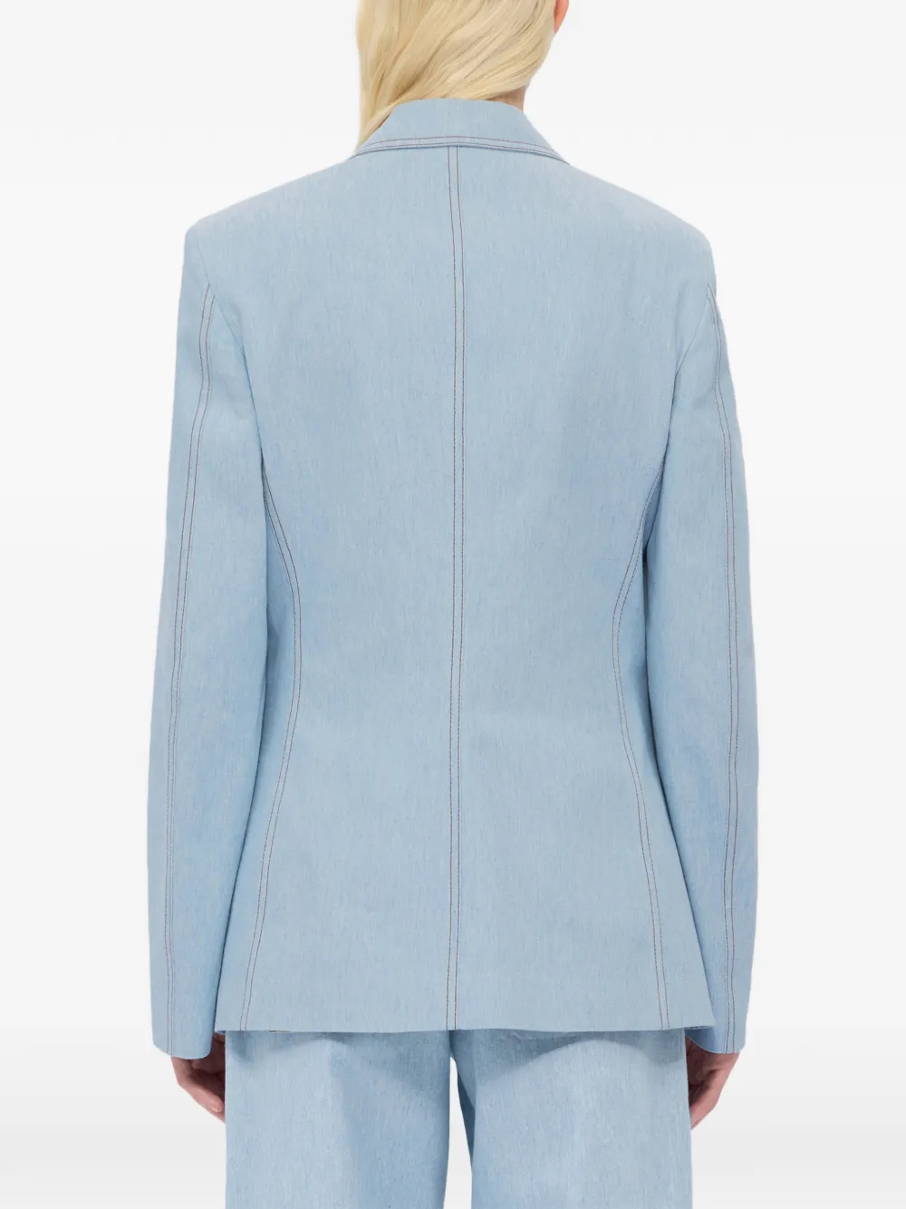MSGM Denim jack met opgestikte zak Blauw