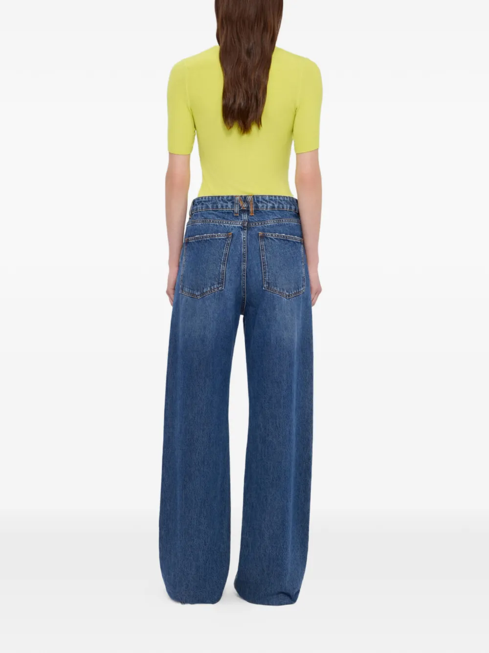 Buttoned Wide-Leg Jeans